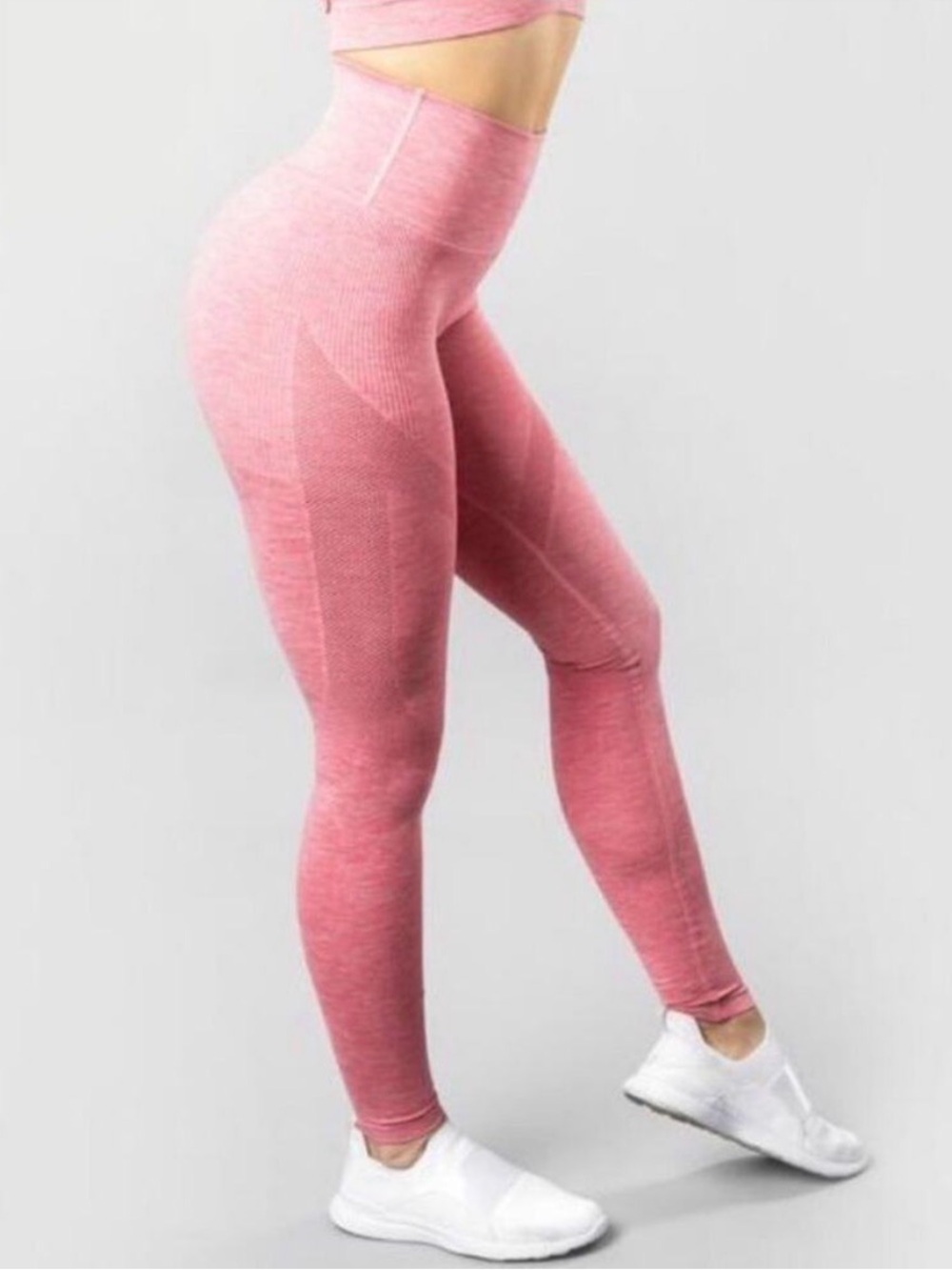 Alphalete Seamless Contour Leggings Pink Heather Size Medium